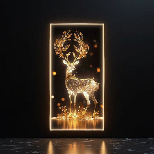 Luxury LED Crystal Porcelain Wall Lamp For Indoor Living Room Corridor Bedroom Deer Home Modern Decorate Hanging Painting Light