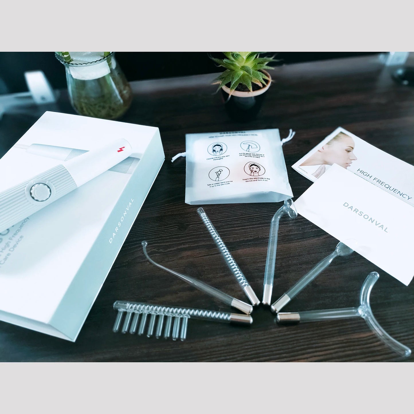 Darsonval New High Frequency Facial Machine Skin Therapy With 6 Neon & Argon Wands Remove Wrinkles Acne Facial Therapy Wand