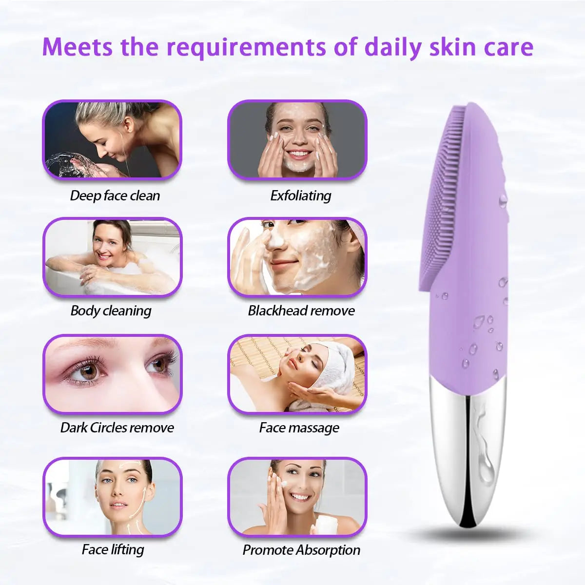 Electric Silicone Facial Cleansing Brush