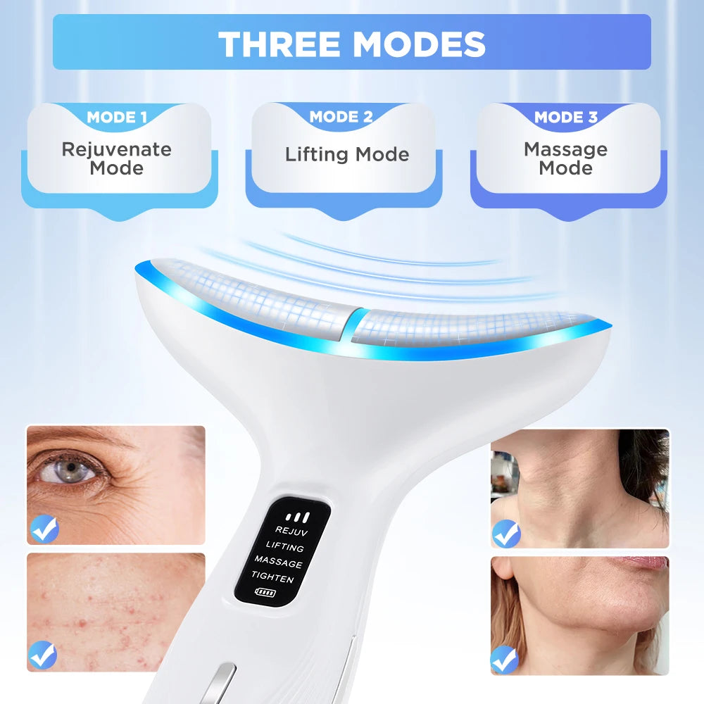 Microcurrent Neck Beauty Device  3 Massage Modes Face Lifting Firming Massage Neck Beauty Instrument Tighten Skin Care Tool