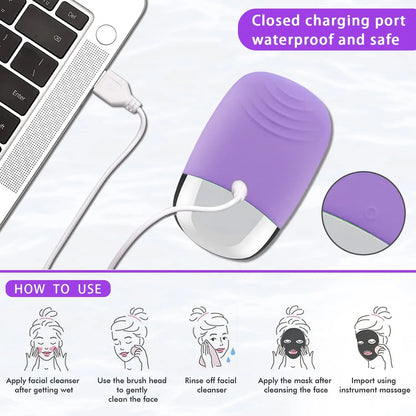 Electric Silicone Facial Cleansing Brush