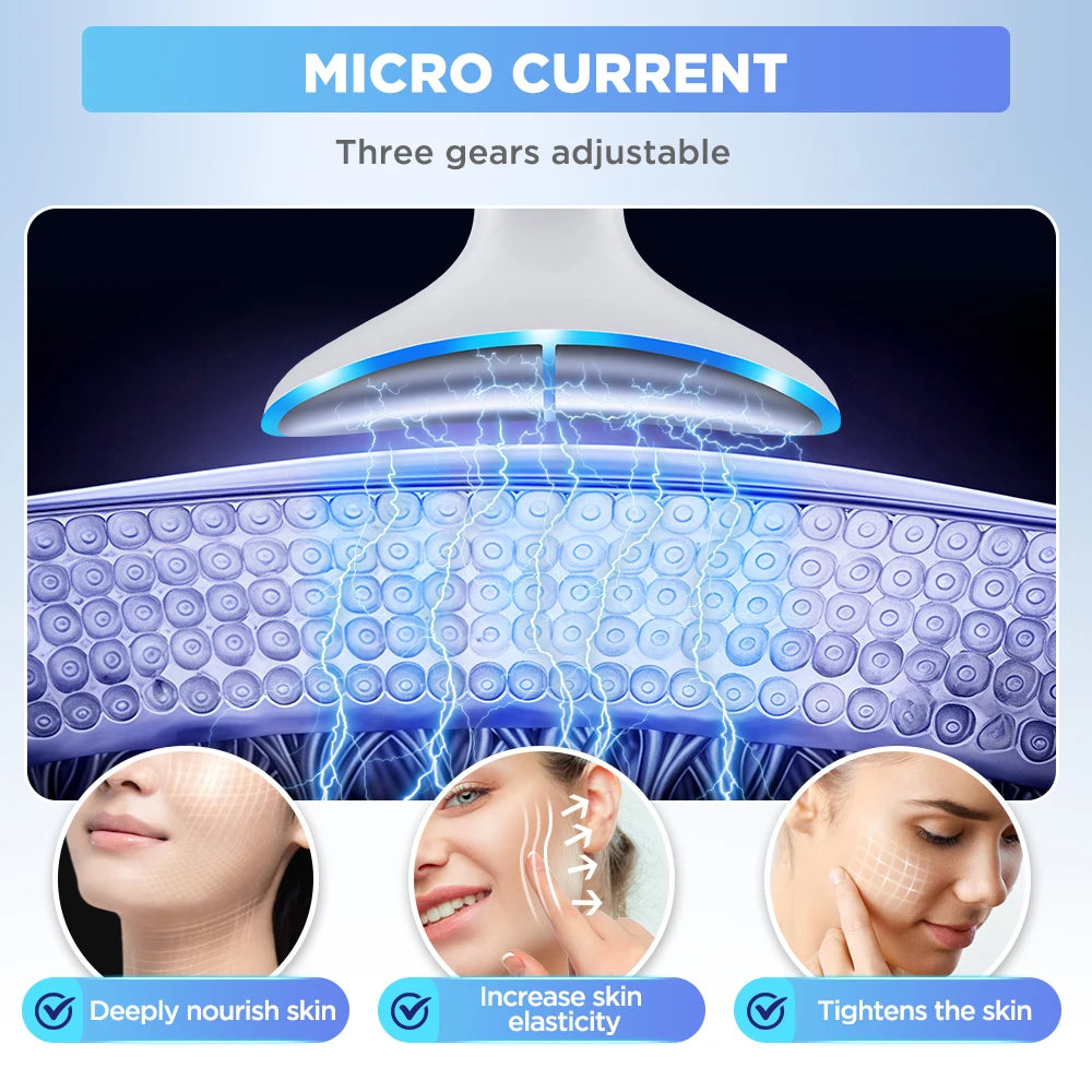 Microcurrent Neck Beauty Device  3 Massage Modes Face Lifting Firming Massage Neck Beauty Instrument Tighten Skin Care Tool