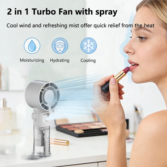 Portable Mini Humidifier Spray Fan Handheld Water Mist Fan Rechargeable Personal Hand Fan Small Water Spray Fan For Outdoor