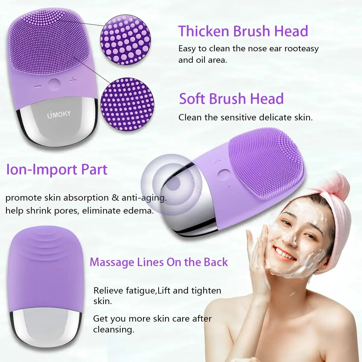 Electric Silicone Facial Cleansing Brush