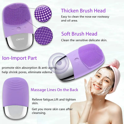 Electric Silicone Facial Cleansing Brush